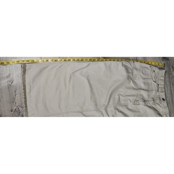 Fashion Bug Khaki Pencil Skirt Womens Size 18 Cotton Pockets Button Zip - Picture 3 of 6